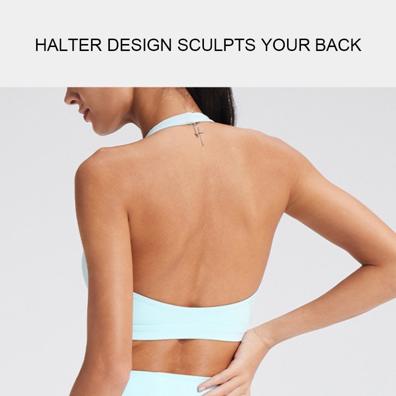 Halter Neck Yoga Sports Bra B XL35 5