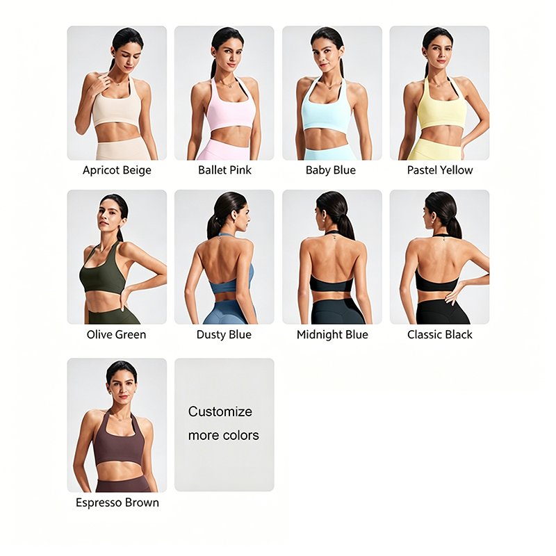 Halter Neck Yoga Sports Bra B XL35 7