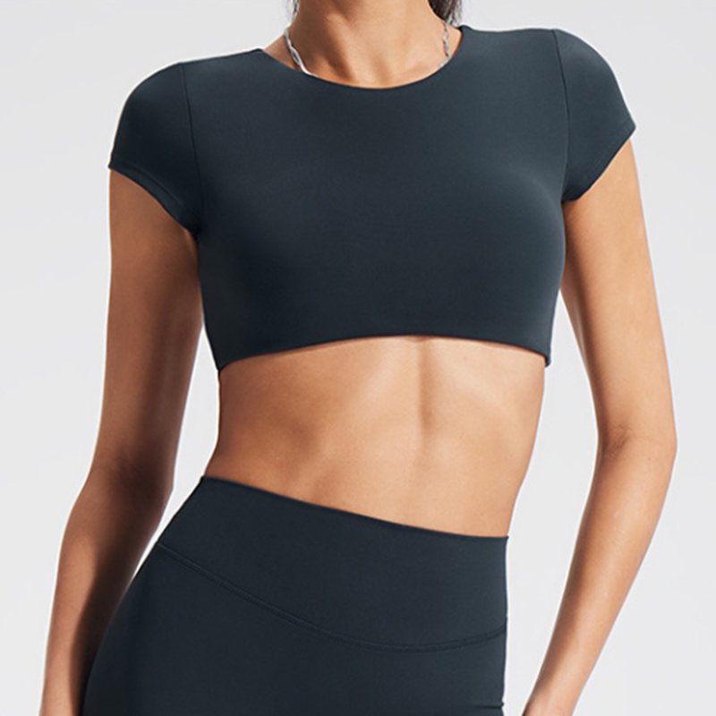 Hollow Back Short Sleeve Yoga Top YT1341 3