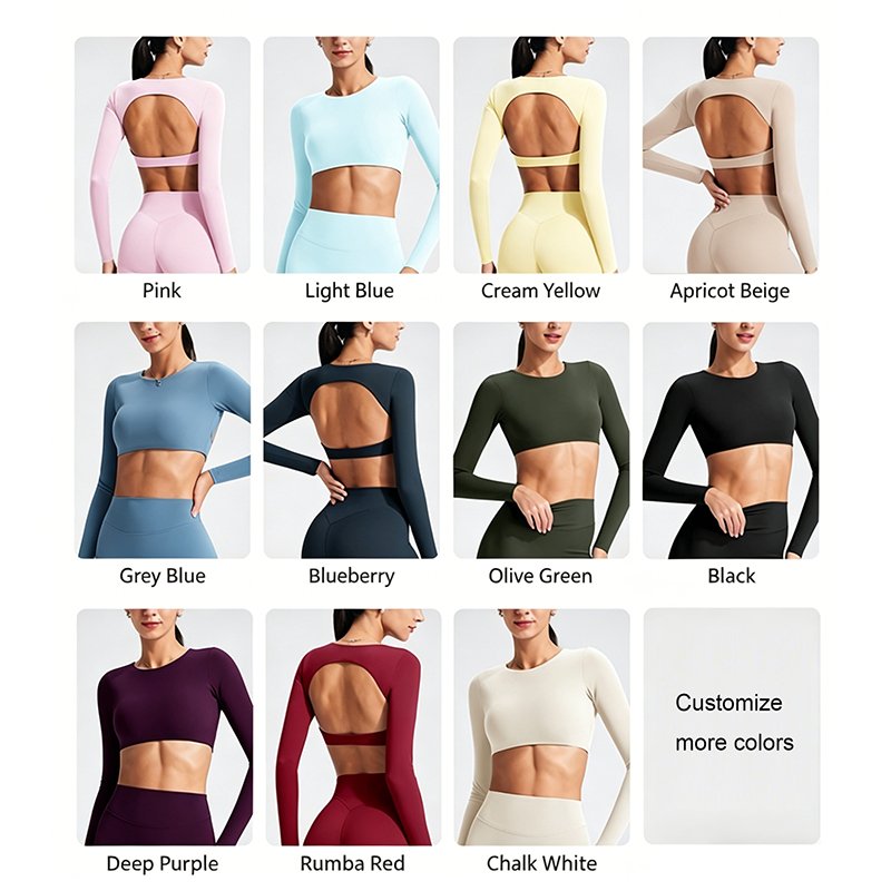 Open Back Long Sleeve Yoga Top YT1363 8