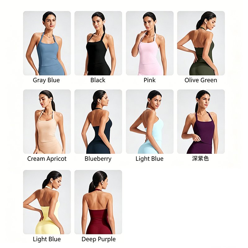 Halter Neck Open Back Sports Bra B XL39 1 1