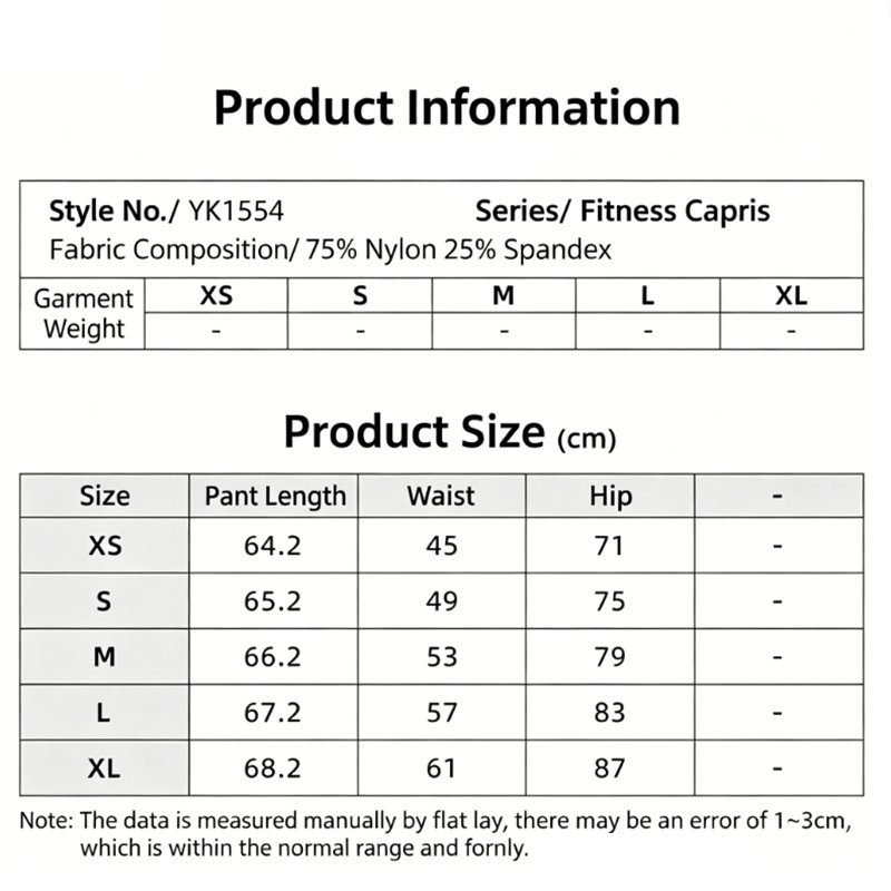 High Waist Butt Lifting Capri Yoga Leggings YK1554 8