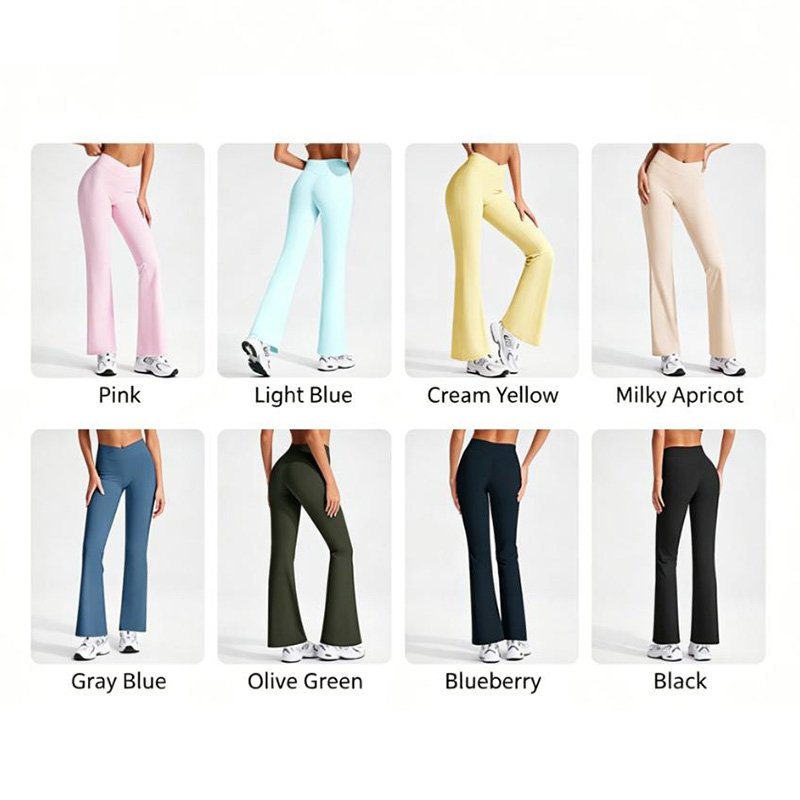 High Waist V Cut Flare Yoga Leggings YK1332 1