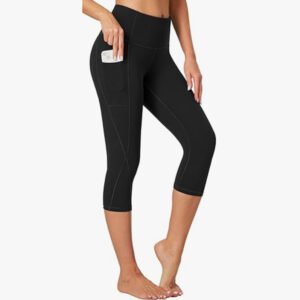 High Waisted Capri Leggings with Pockets AY002