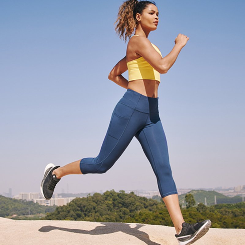 High Waisted Capri Leggings with Pockets AY002 8