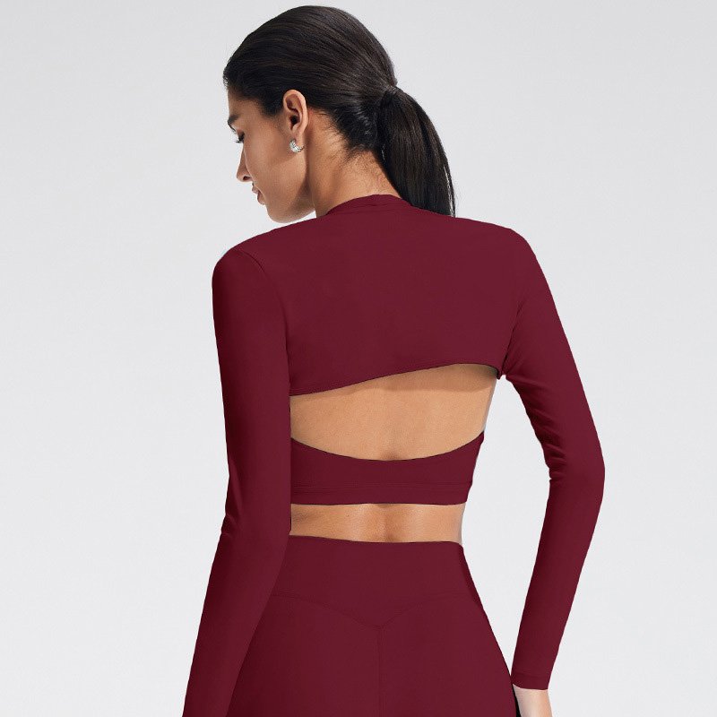 Long Sleeve Cropped Yoga Shrug PJ1339 3