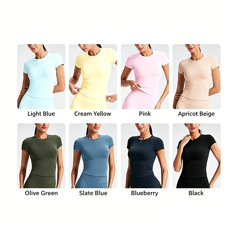Slim Fit Crew Neck Yoga Short Sleeve Top T XL42 1 1