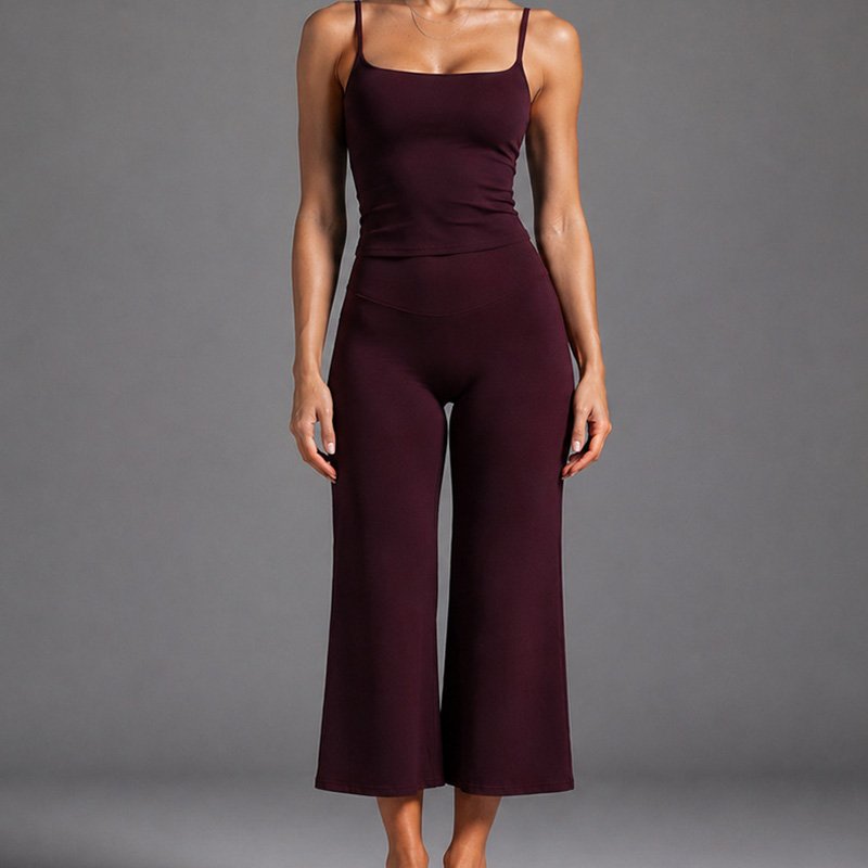 Cami Top & Cropped Straight Leg 2-Piece Yoga Fitness Sets TZ6089 5 2 Piece Yoga Fitness Sets TZ6089 13