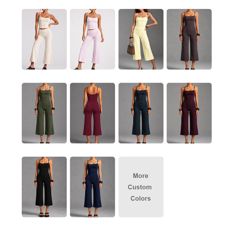 Cami Top & Cropped Straight Leg 2-Piece Yoga Fitness Sets TZ6089 8 2 Piece Yoga Fitness Sets TZ6089 16