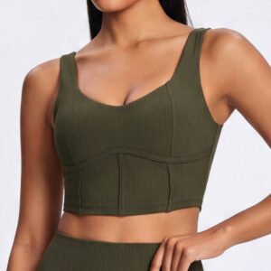 Wholesale Ribbed Corset-Style Sports Bra CB302
