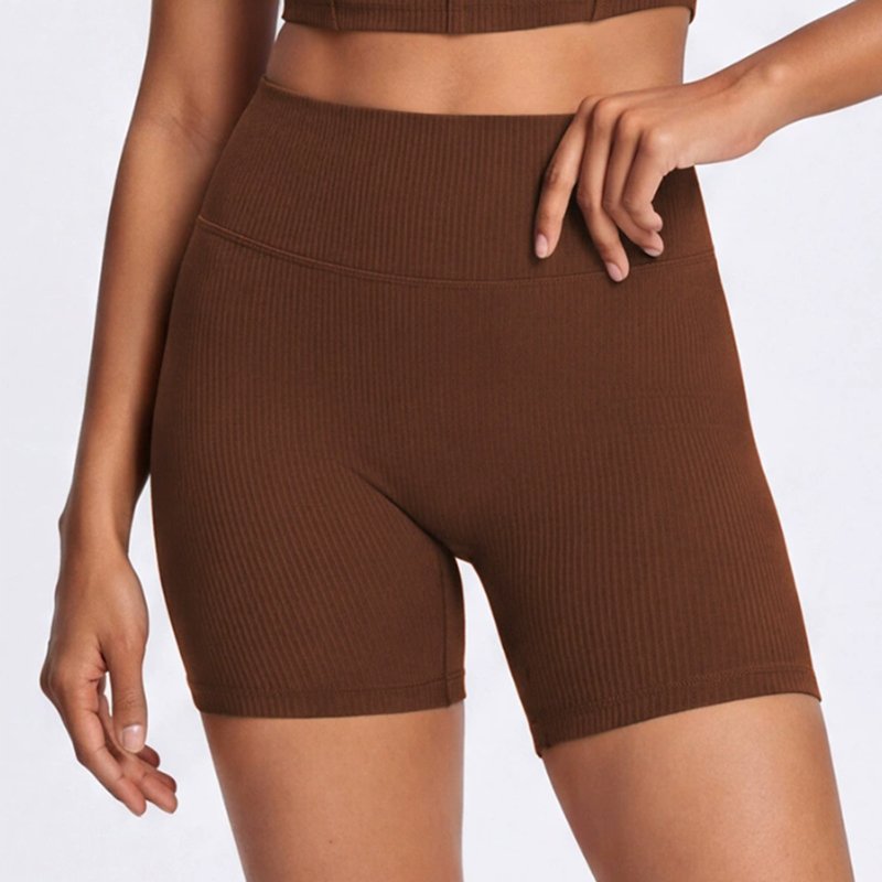Wholesale Women High Waist Seamless Ribbed Biker Shorts CL301 3 Wholesale Women High Waist Seamless Ribbed Biker Shorts CL301 - Image 3