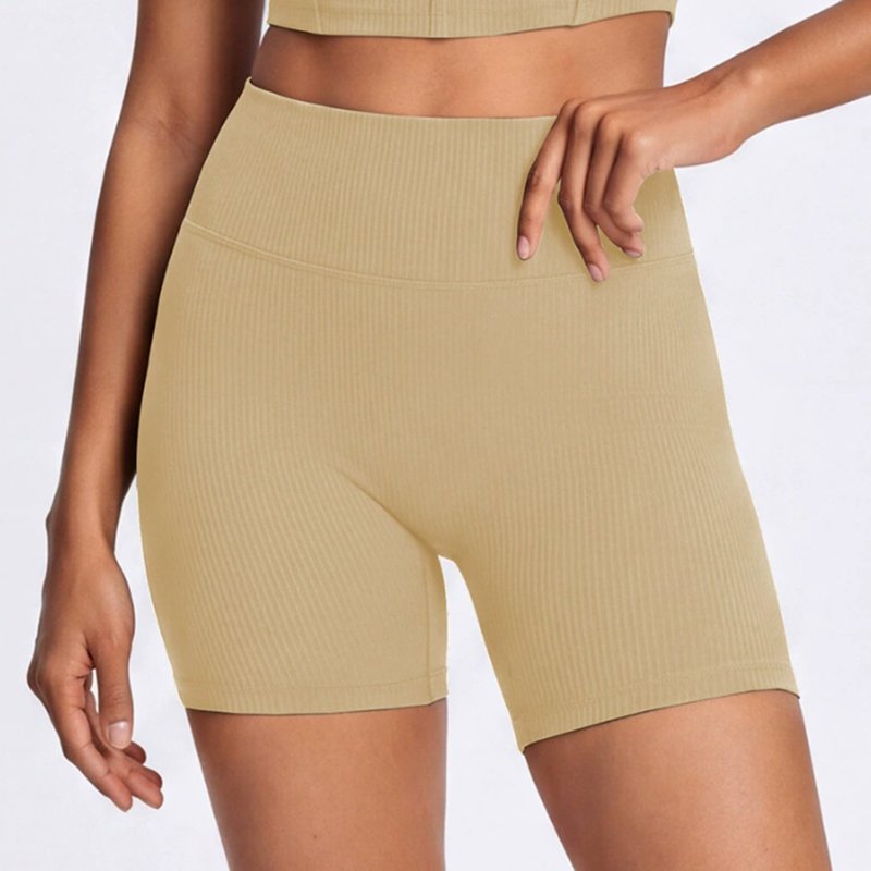Wholesale Women High Waist Seamless Ribbed Biker Shorts CL301 2 Wholesale Women High Waist Seamless Ribbed Biker Shorts CL301 - Image 2