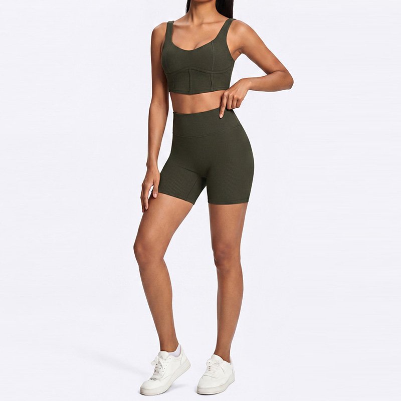 Ribbed Women Yoga Workout Set For Fitness Brands CB302 & CL301 7 Yoga set CB302 CL301 11