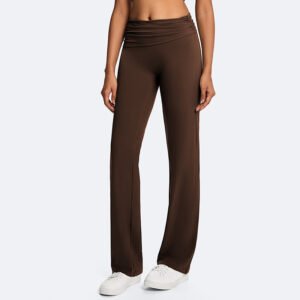 Custom foldover ruched flare leggings