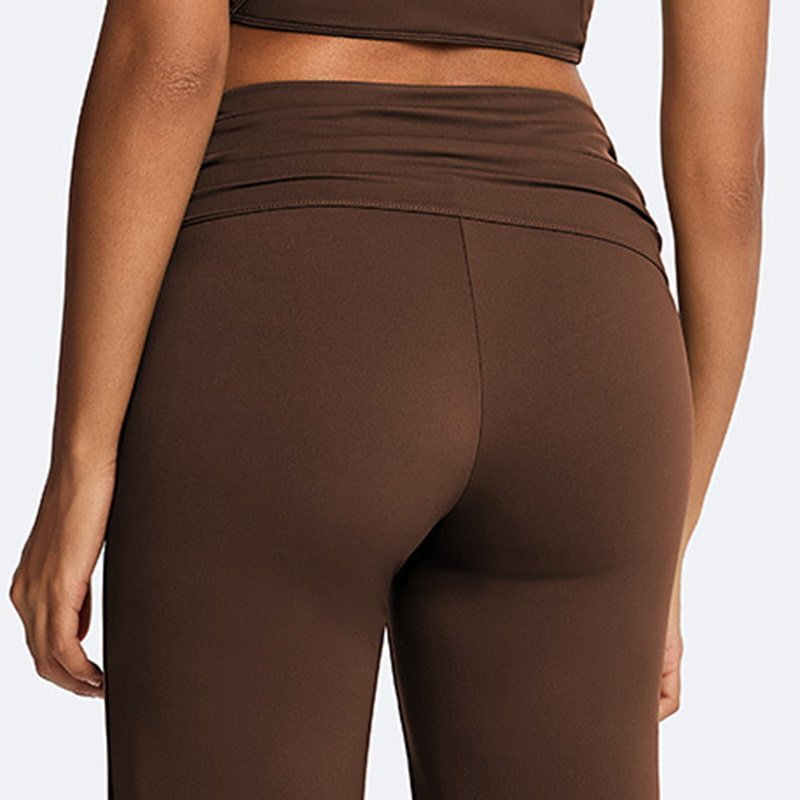Custom Foldover Ruched Flare Leggings A02 4 Custom Foldover Ruched Flare Leggings A02 - Image 4