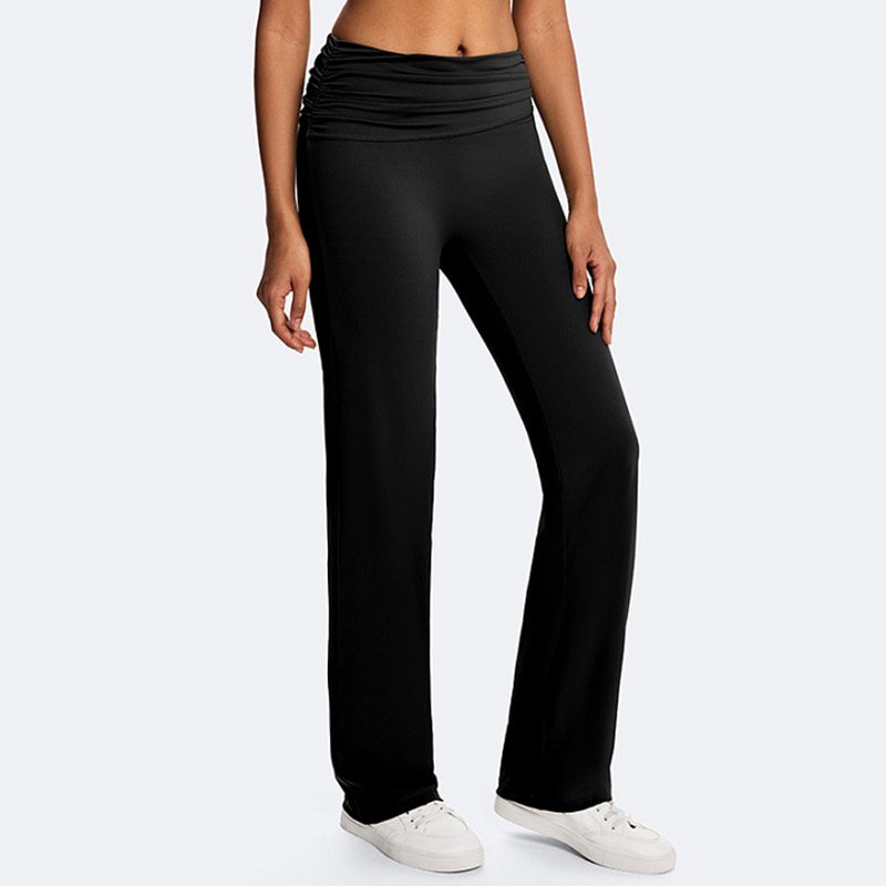Custom Foldover Ruched Flare Leggings A02 3 Custom Foldover Ruched Flare Leggings A02 - Image 3