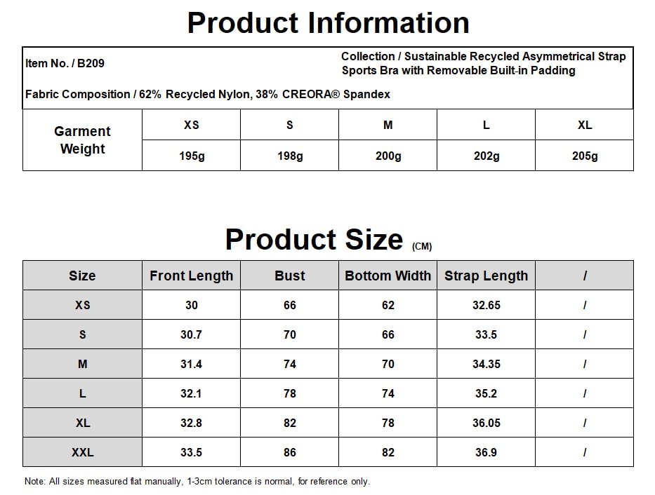 Custom Asymmetric Recycled Sports Bra Wholesale B209 9 B209 INFO