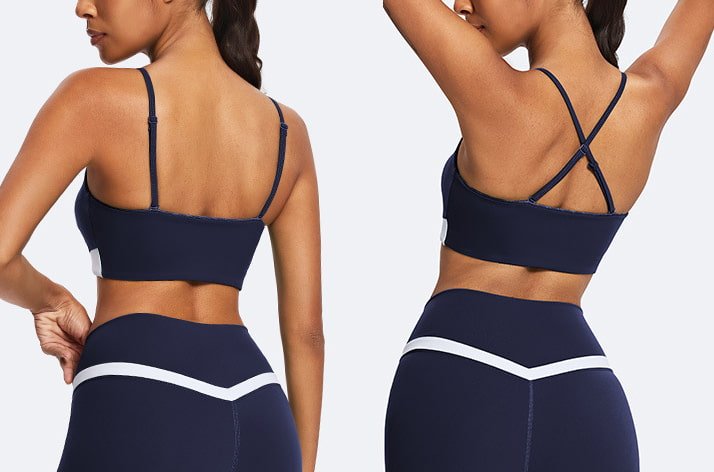 Custom Contrast Trim Crossover Waist Yoga Legging Set B221 L902 6 B221 5