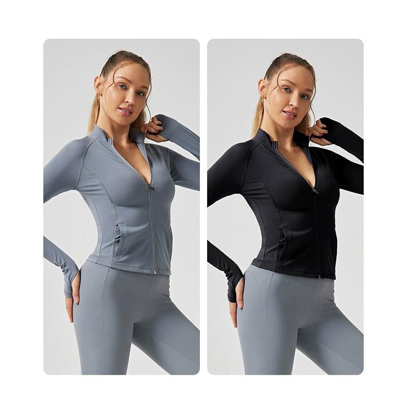 Eco friendly Fleece Lined Slim Fit Yoga Jacket CJ01 2