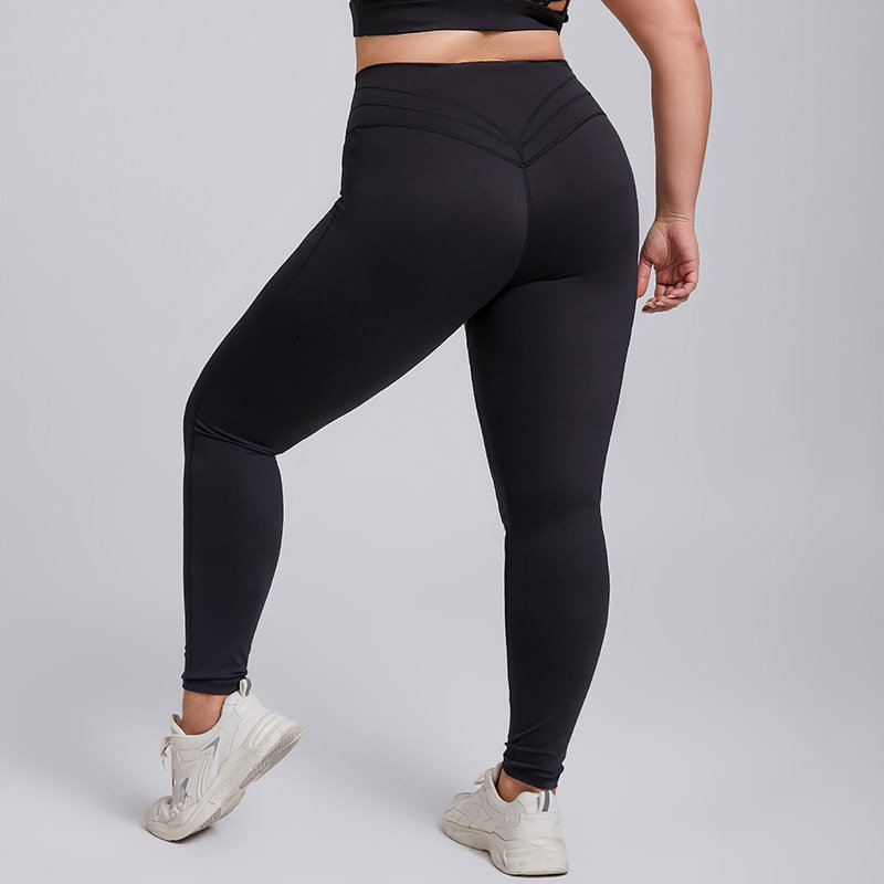 Wholesale Plus Size Triple V-Seam Butt Lifting Leggings F207 3 Wholesale Plus Size Triple V-Seam Butt Lifting Leggings F207 - Image 3