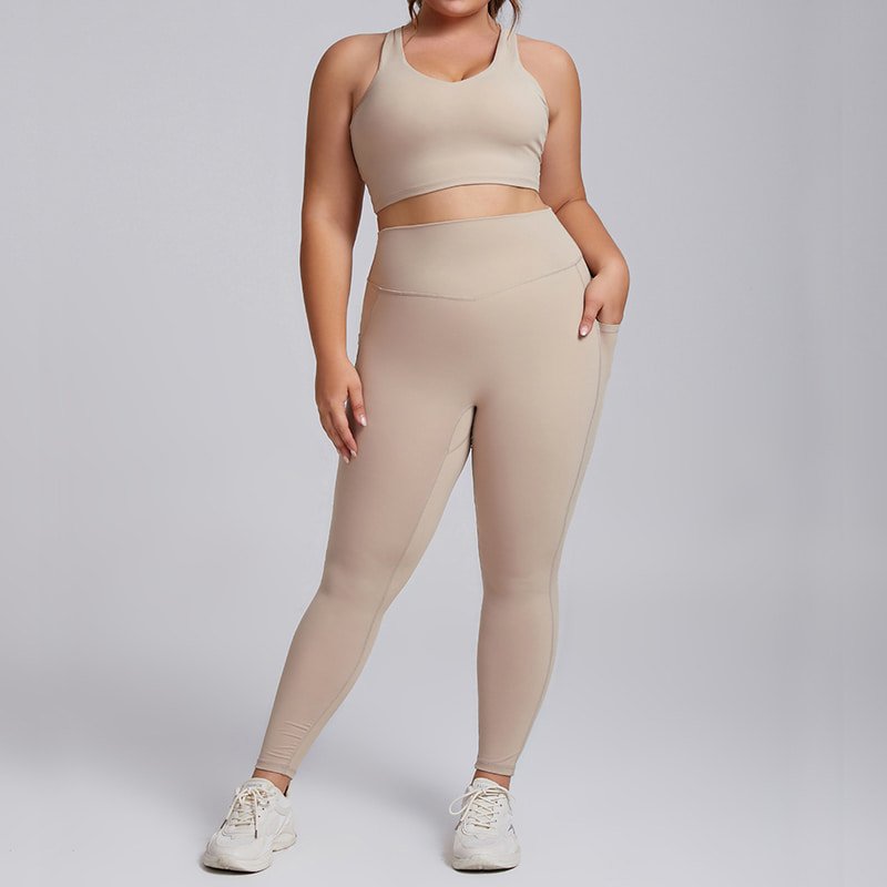 OEM Custom Plus Size Yoga Set 2 Piece Workout Outfits F209 F210 4 OEM Custom Plus Size Yoga Set 2 Piece Workout Outfits F209 F210 - Image 4
