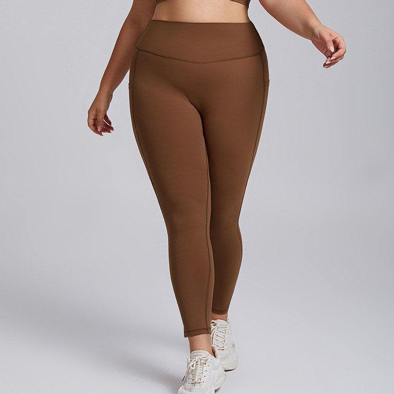 Wholesale Plus Size High Waist Yoga Leggings with Side Pocket F209 6 F209 plus 1