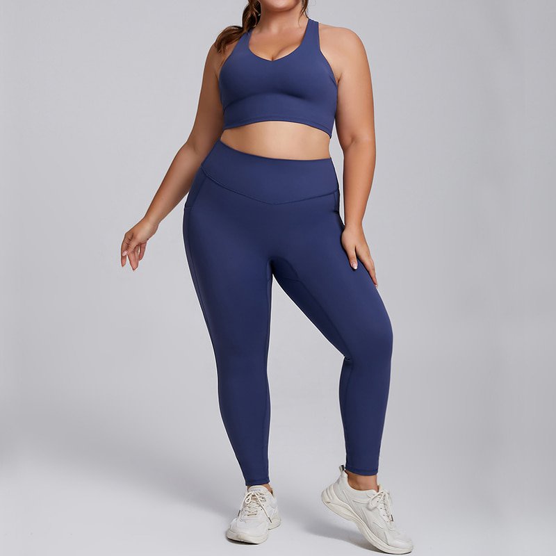 OEM Custom Plus Size Yoga Set 2 Piece Workout Outfits F209 F210 2 OEM Custom Plus Size Yoga Set 2 Piece Workout Outfits F209 F210 - Image 2