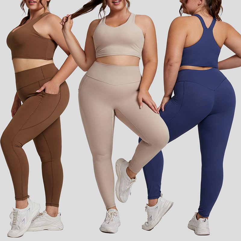 OEM Custom Plus Size Yoga Set 2 Piece Workout Outfits F209 F210 5 F209 plus 4