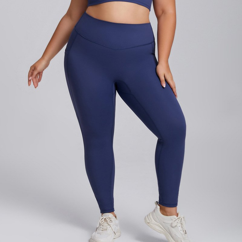 Wholesale Plus Size High Waist Yoga Leggings with Side Pocket F209 5 Wholesale Plus Size High Waist Yoga Leggings with Side Pocket F209 - Image 5