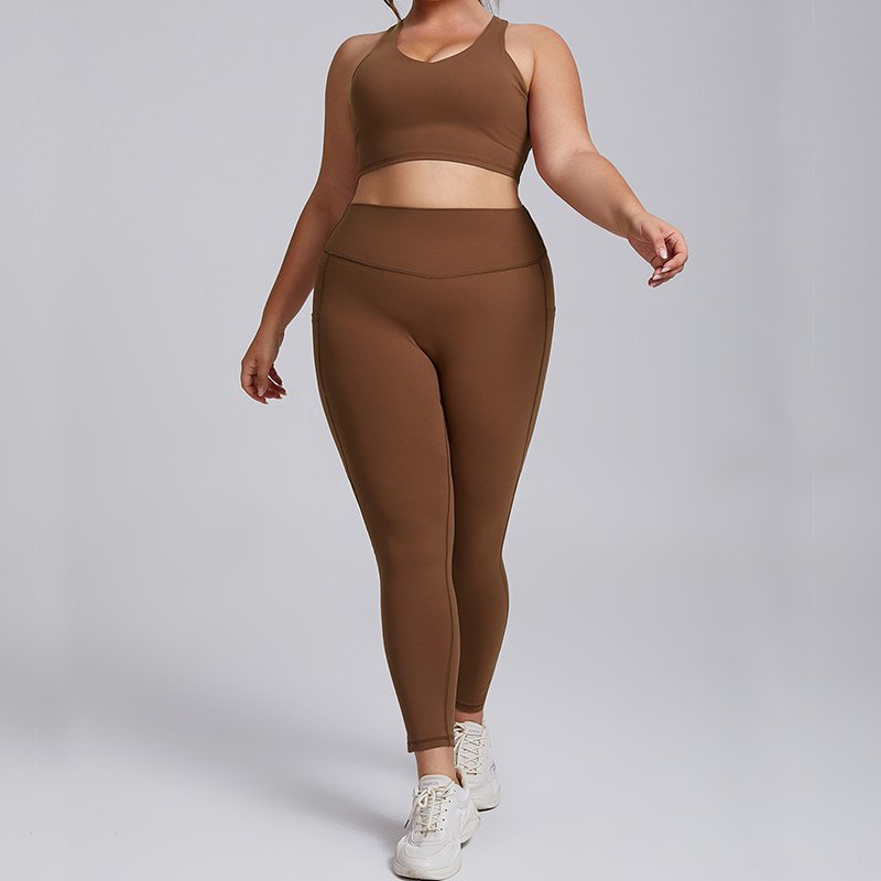 OEM Custom Plus Size Yoga Set 2 Piece Workout Outfits F209 F210 6 F209 plus 6