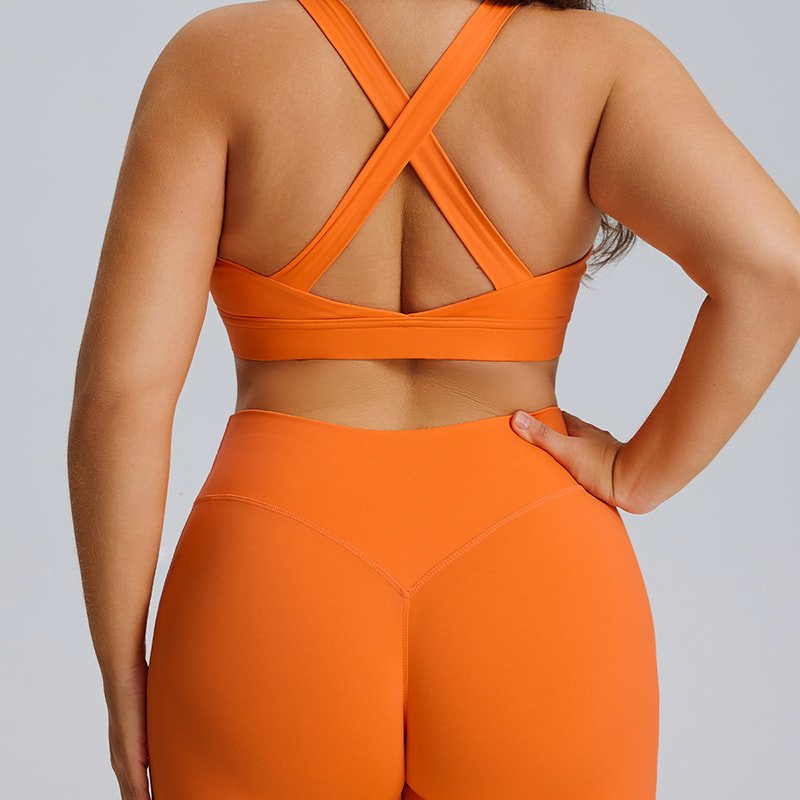 Private Label Plus Size Criss-Cross Back Sports Bra F215 5 Plus size criss cross sports bra with wide supportive straps