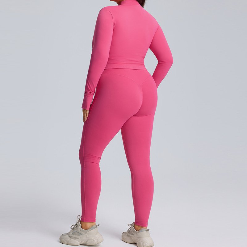 Wholesale Plus Size 3-Piece Yoga Workout Set with Jacket F213 F215 F216 7 F216 2