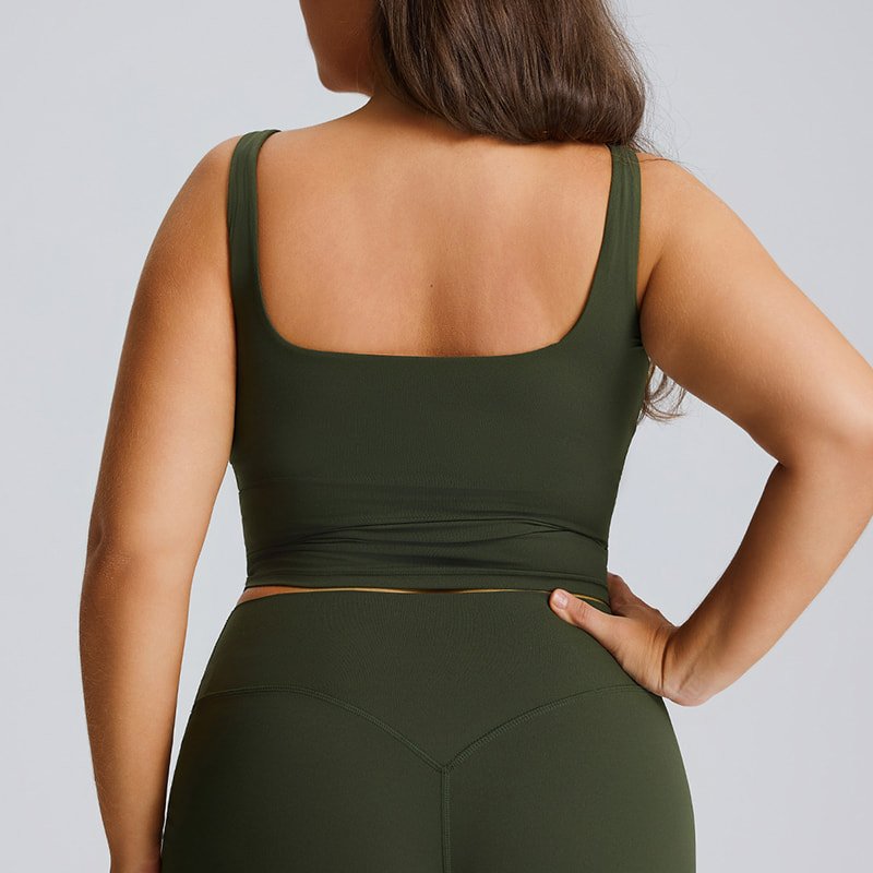 Custom OEM Plus Size Square Neck Yoga Tank Top F244 3 Custom OEM Plus Size Square Neck Yoga Tank Top F244 - Image 3