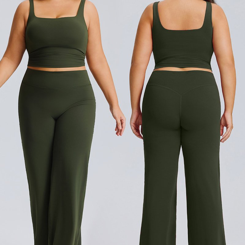 Wholesale Plus Size Square Neck Wide Leg Yoga Set F244 F245 5 F244 F245 14