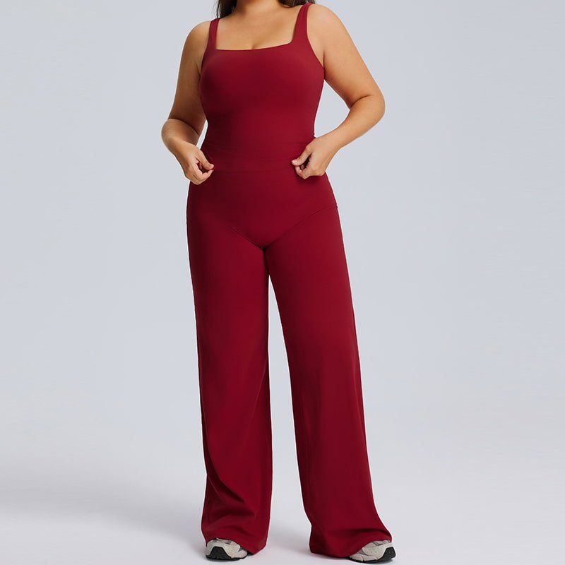Wholesale Plus Size Square Neck Wide Leg Yoga Set F244 F245 3 Wholesale Plus Size Square Neck Wide Leg Yoga Set F244 F245 - Image 3