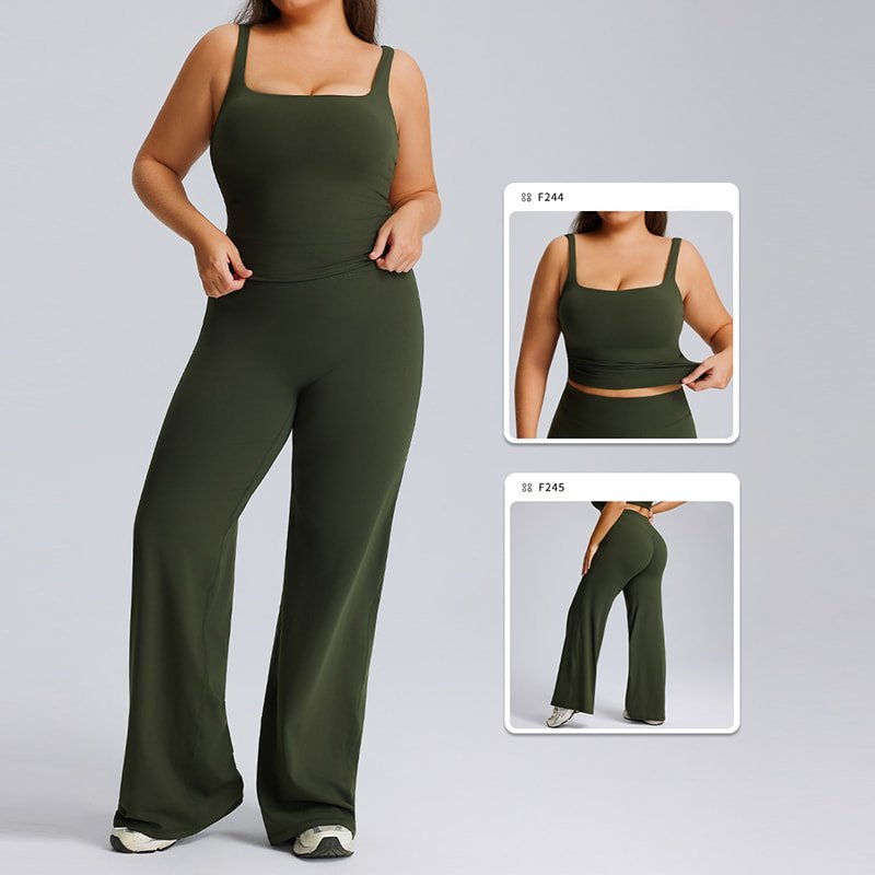 Custom OEM Plus Size Square Neck Yoga Tank Top F244 7 F244 F245 2