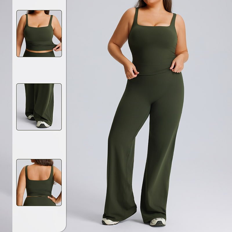Wholesale Plus Size Square Neck Wide Leg Yoga Set F244 F245 8 F244 F245 6
