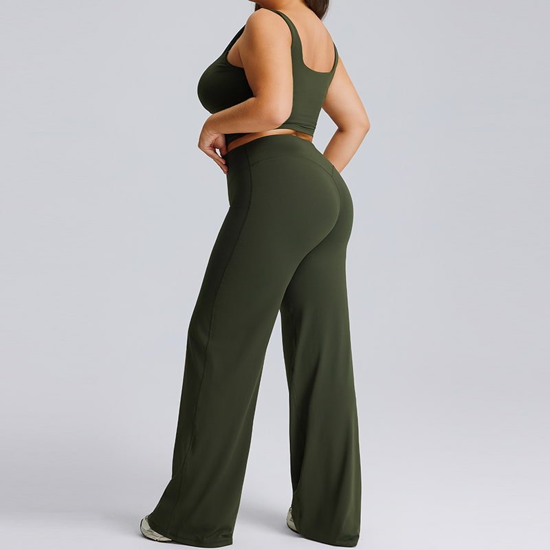 Wholesale Plus Size Square Neck Wide Leg Yoga Set F244 F245 7 F244 F245 7