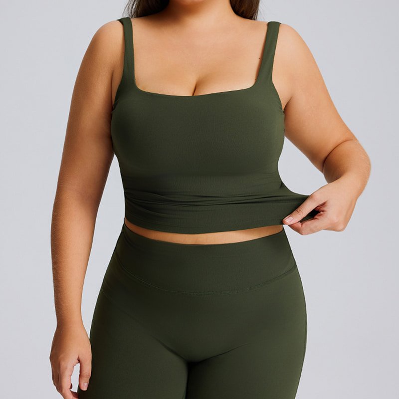 Custom OEM Plus Size Square Neck Yoga Tank Top F244 5 F244 front