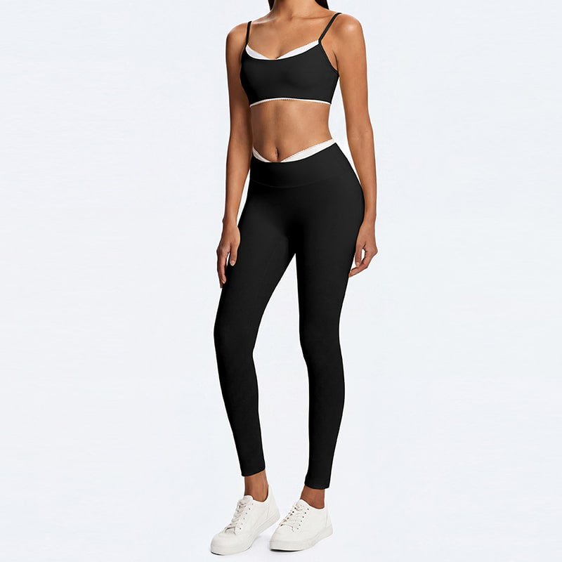 Wholesale OEM Eco-Friendly Contrast Trim Yoga Legging Set B228 L006 3 Wholesale OEM Eco-Friendly Contrast Trim Yoga Legging Set B228 L006 - Image 3