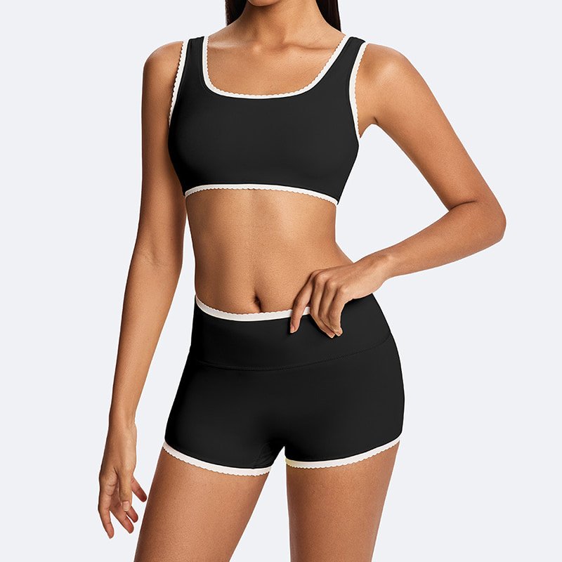 Private Label Contrast Trim Yoga Short Set B227 L311 3 Private Label Contrast Trim Yoga Short Set B227 L311 - Image 3