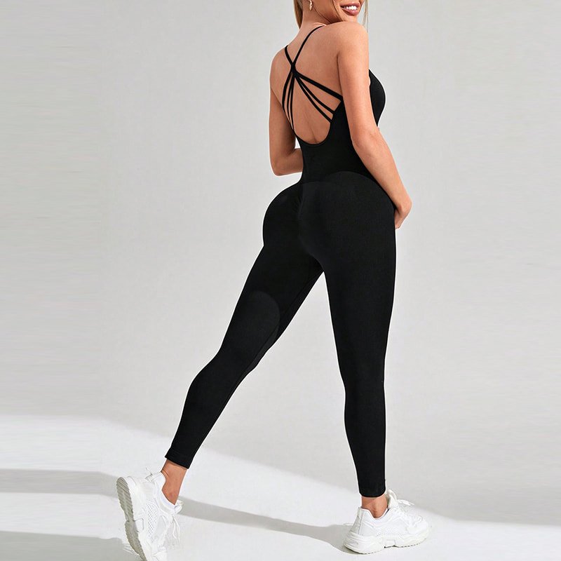 Source Factory Seamless Strappy Back Maternity Yoga Jumpsuit N24309 3 Source Factory Seamless Strappy Back Maternity Yoga Jumpsuit N24309 - Image 3