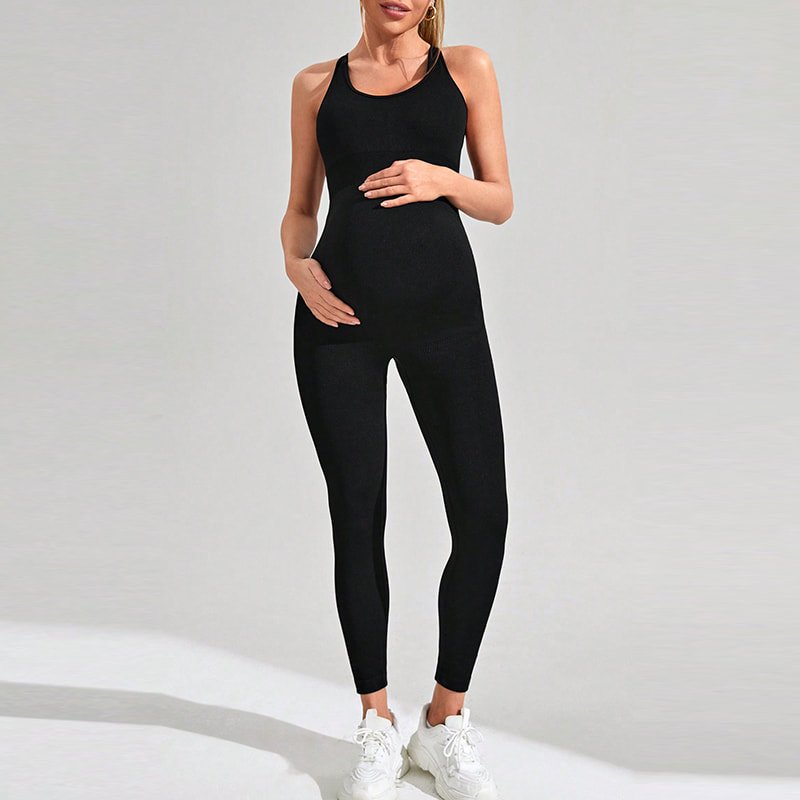 Source Factory Seamless Strappy Back Maternity Yoga Jumpsuit N24309 2 Source Factory Seamless Strappy Back Maternity Yoga Jumpsuit N24309 - Image 2