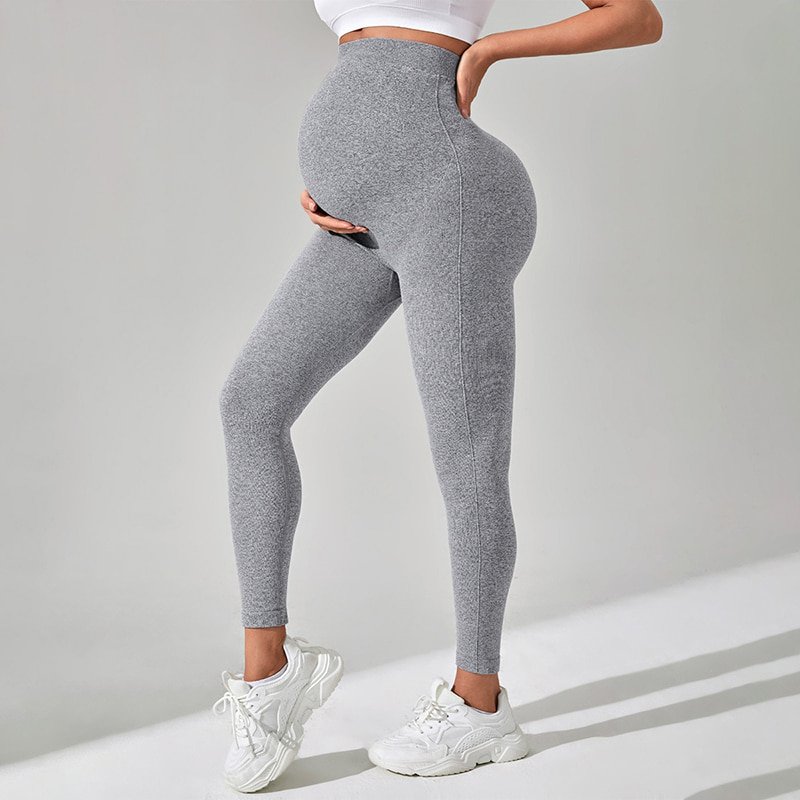 B2B Supplier High Waist Seamless Maternity Yoga Leggings N24301 1 High waist seamless maternity yoga leggings with gentle belly support