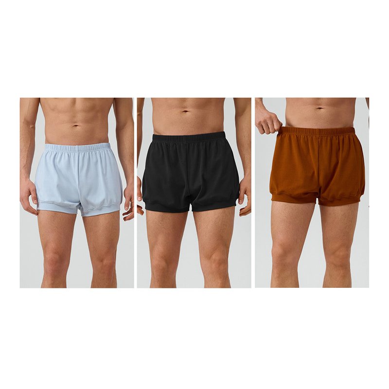 Custom Men's Breathable Cotton Loose Yoga Shorts N51424 10 Mens Cotton Loose Yoga Shorts N5142411