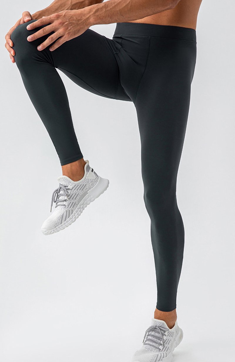 Custom Breathable Nude-Feel Men's Fitness Yoga Tights N31342 9 High stretch fiber blend supporting men's nude-feel yoga tights