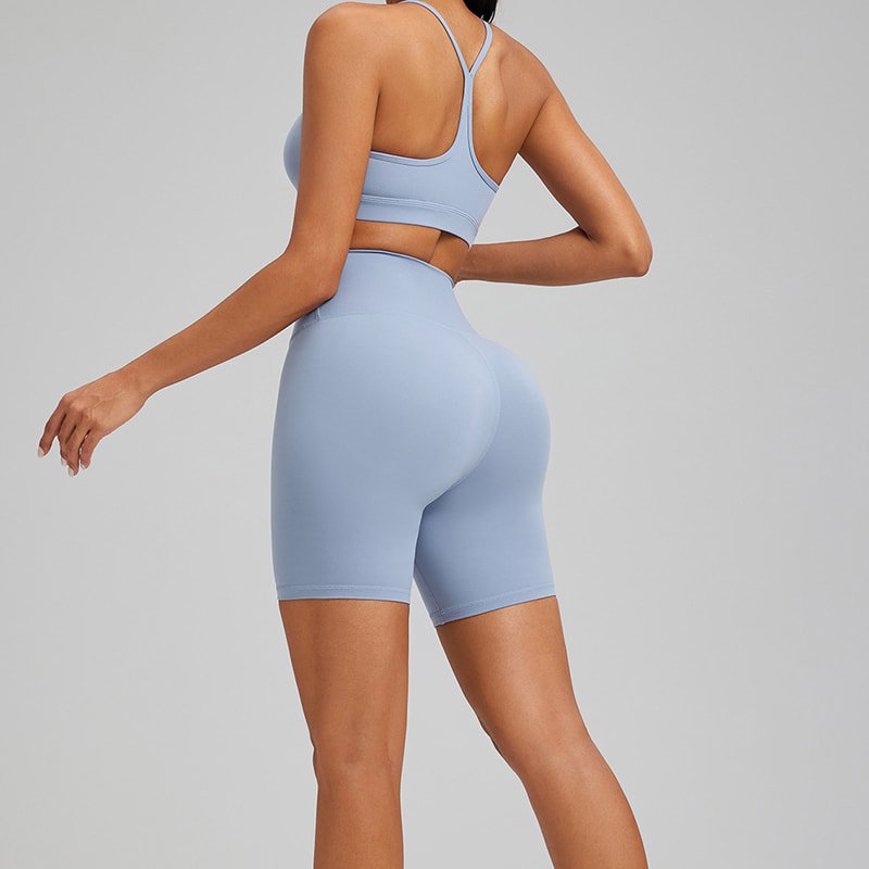 Wholesale Custom 2 Piece Lycra Workout Set - Naked Feel Sports Bra F231 & Biker Shorts F232 2 Wholesale Custom 2 Piece Lycra Workout Set - Naked Feel Sports Bra F231 & Biker Shorts F232 - Image 2