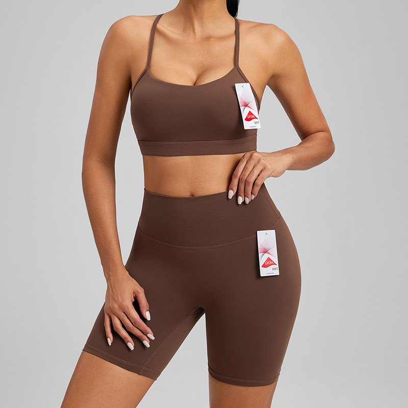 Wholesale Custom 2 Piece Lycra Workout Set - Naked Feel Sports Bra F231 & Biker Shorts F232 4 Wholesale Custom 2 Piece Lycra Workout Set - Naked Feel Sports Bra F231 & Biker Shorts F232 - Image 4